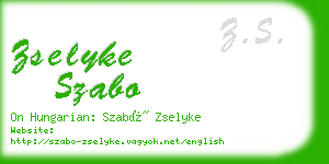 zselyke szabo business card